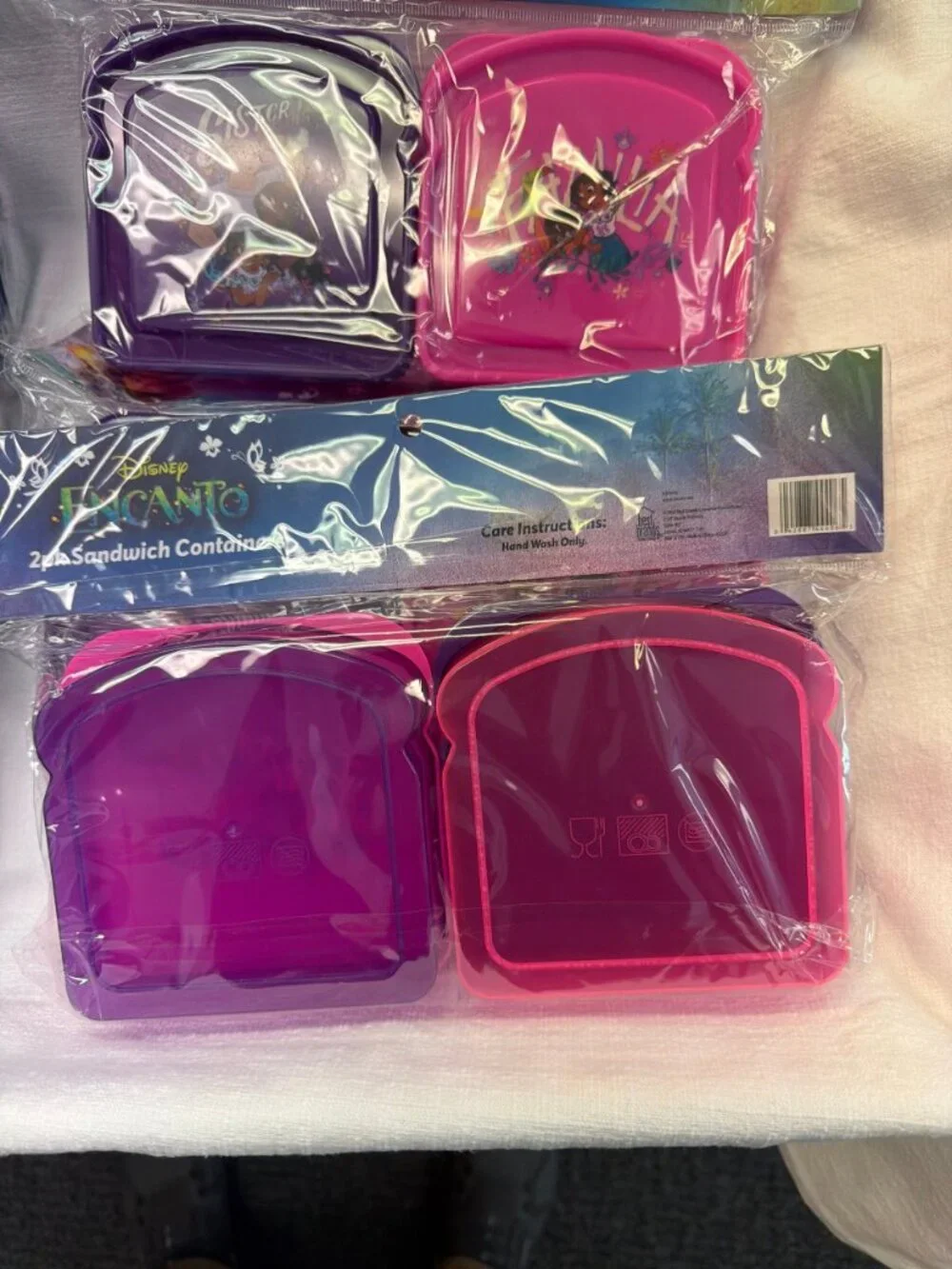 Disney Encanto 2-pack Sandwich Containers Set of 2 Plastic Food Storage
